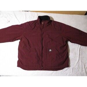 Carhartt Jacket Men’s XL Maroon Insulated Nylon Full-Zip Work J174 RDW